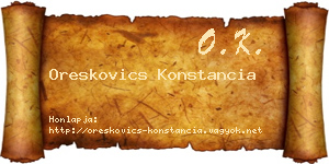 Oreskovics Konstancia névjegykártya